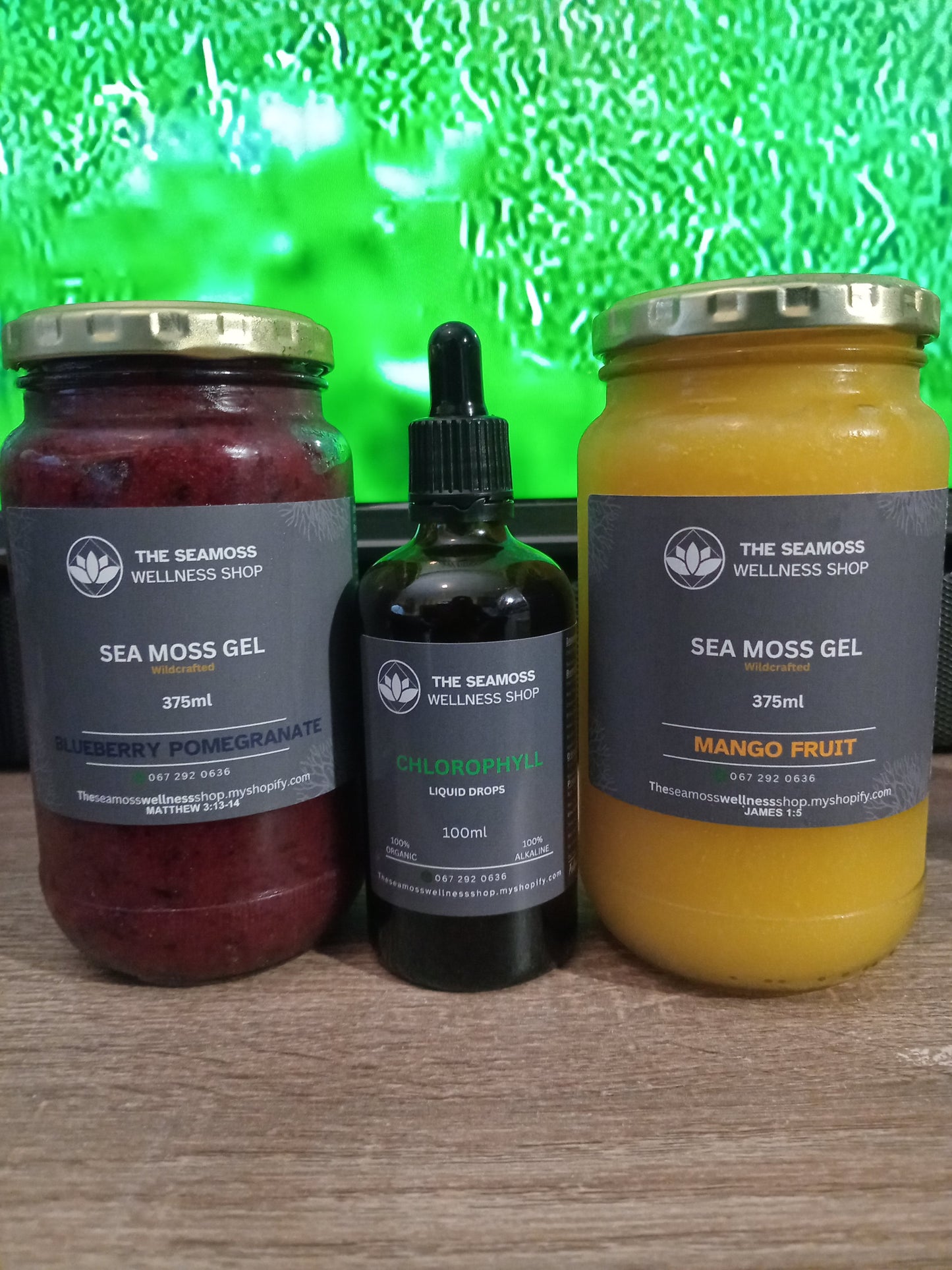 2X SEA MOSS GEL 375ml PLUS CHLOROLOPHYLL DROPS 100ml - SPECIFY FLAVORS IN SHIPPING